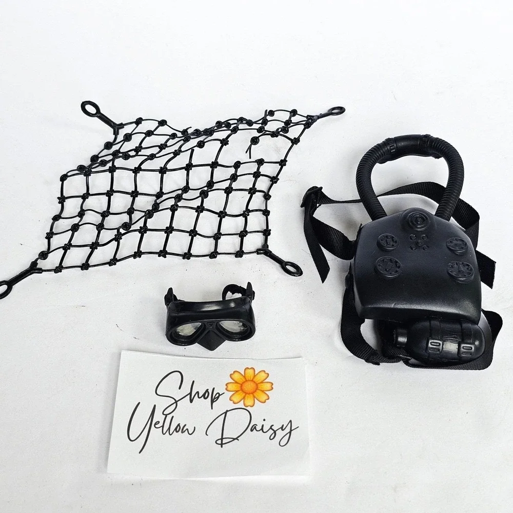 Lot of 3 Scuba Gear G.I. JOE Diving Oxygen Tank Mask Goggles Net 1:6 Scale 1351